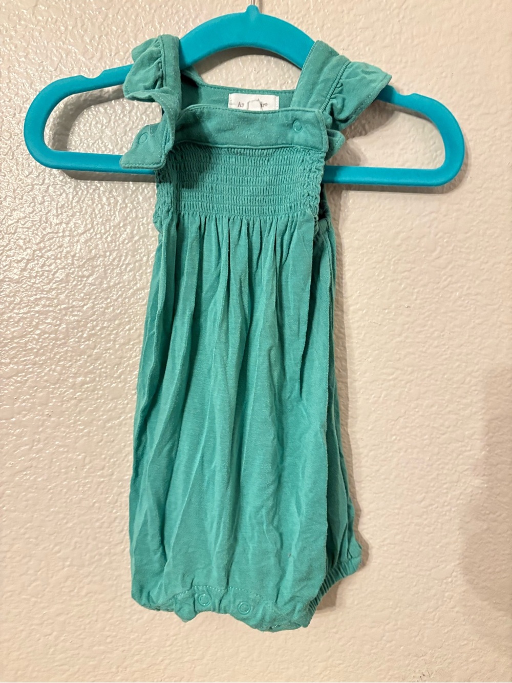 Angel Dear Teal Smocked Sleeveless Bubble Romper